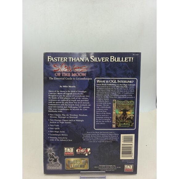 Slaves Of The Moon Essential Guide to Lycanthropes Rages of Legend d20 2004 Good - Picture 3 of 12